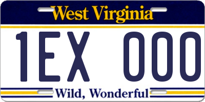 WV license plate 1EX000
