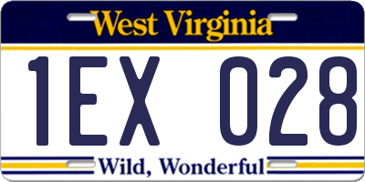 WV license plate 1EX028