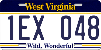 WV license plate 1EX048