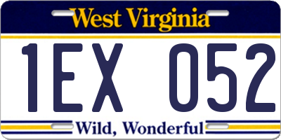 WV license plate 1EX052
