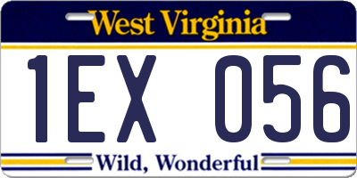 WV license plate 1EX056