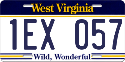 WV license plate 1EX057