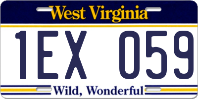 WV license plate 1EX059