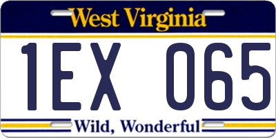 WV license plate 1EX065