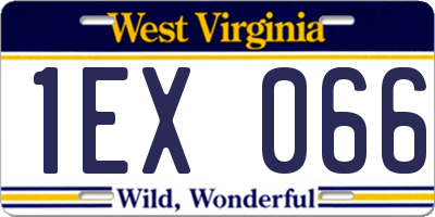 WV license plate 1EX066