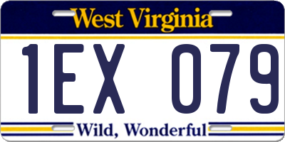 WV license plate 1EX079