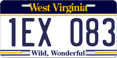 WV license plate 1EX083