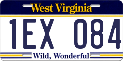 WV license plate 1EX084
