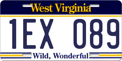 WV license plate 1EX089