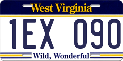 WV license plate 1EX090