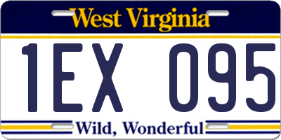 WV license plate 1EX095