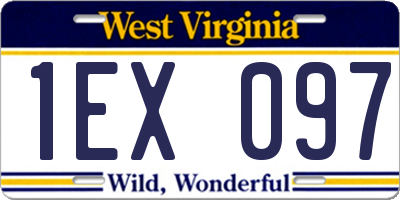 WV license plate 1EX097