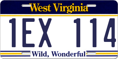 WV license plate 1EX114