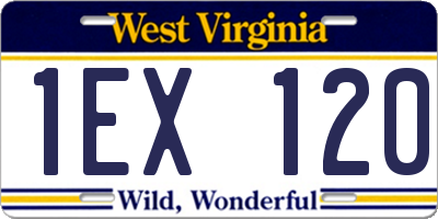 WV license plate 1EX120