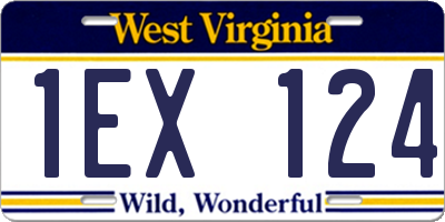 WV license plate 1EX124