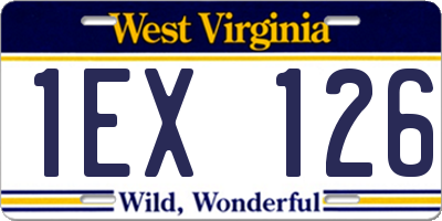 WV license plate 1EX126