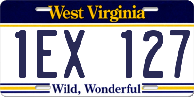 WV license plate 1EX127