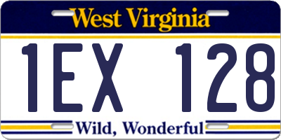 WV license plate 1EX128