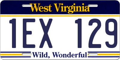 WV license plate 1EX129
