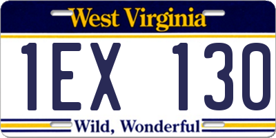 WV license plate 1EX130