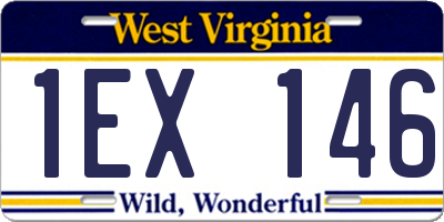 WV license plate 1EX146