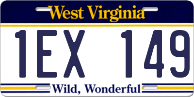 WV license plate 1EX149