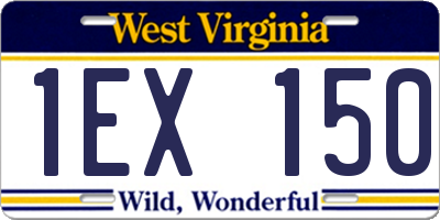 WV license plate 1EX150