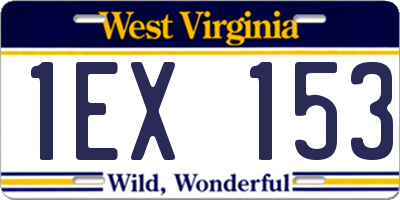 WV license plate 1EX153