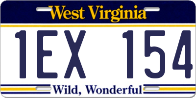 WV license plate 1EX154