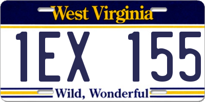WV license plate 1EX155