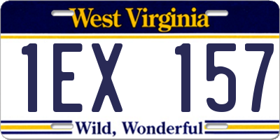 WV license plate 1EX157