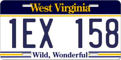 WV license plate 1EX158