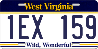 WV license plate 1EX159