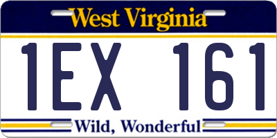 WV license plate 1EX161