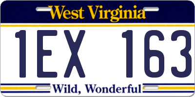 WV license plate 1EX163