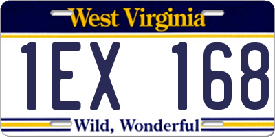 WV license plate 1EX168