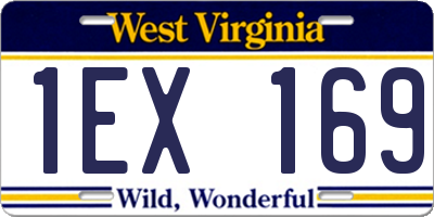 WV license plate 1EX169