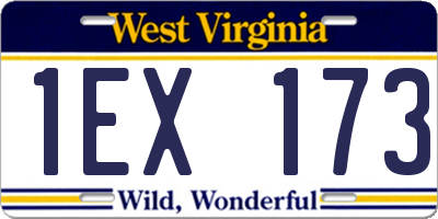 WV license plate 1EX173