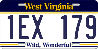 WV license plate 1EX179