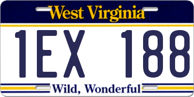 WV license plate 1EX188