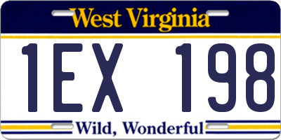 WV license plate 1EX198