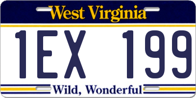 WV license plate 1EX199