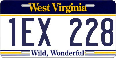 WV license plate 1EX228