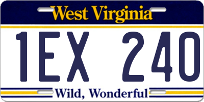 WV license plate 1EX240