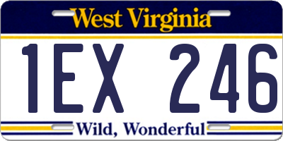 WV license plate 1EX246