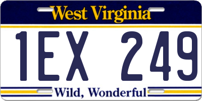 WV license plate 1EX249