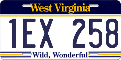 WV license plate 1EX258