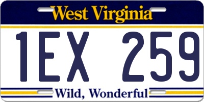 WV license plate 1EX259