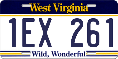 WV license plate 1EX261