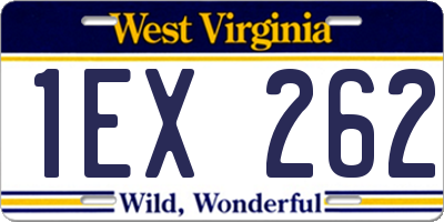 WV license plate 1EX262